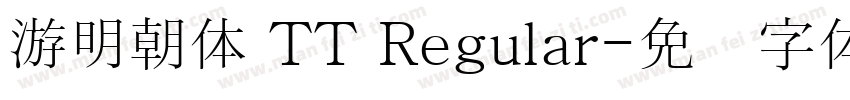 游明朝体 TT Regular字体转换